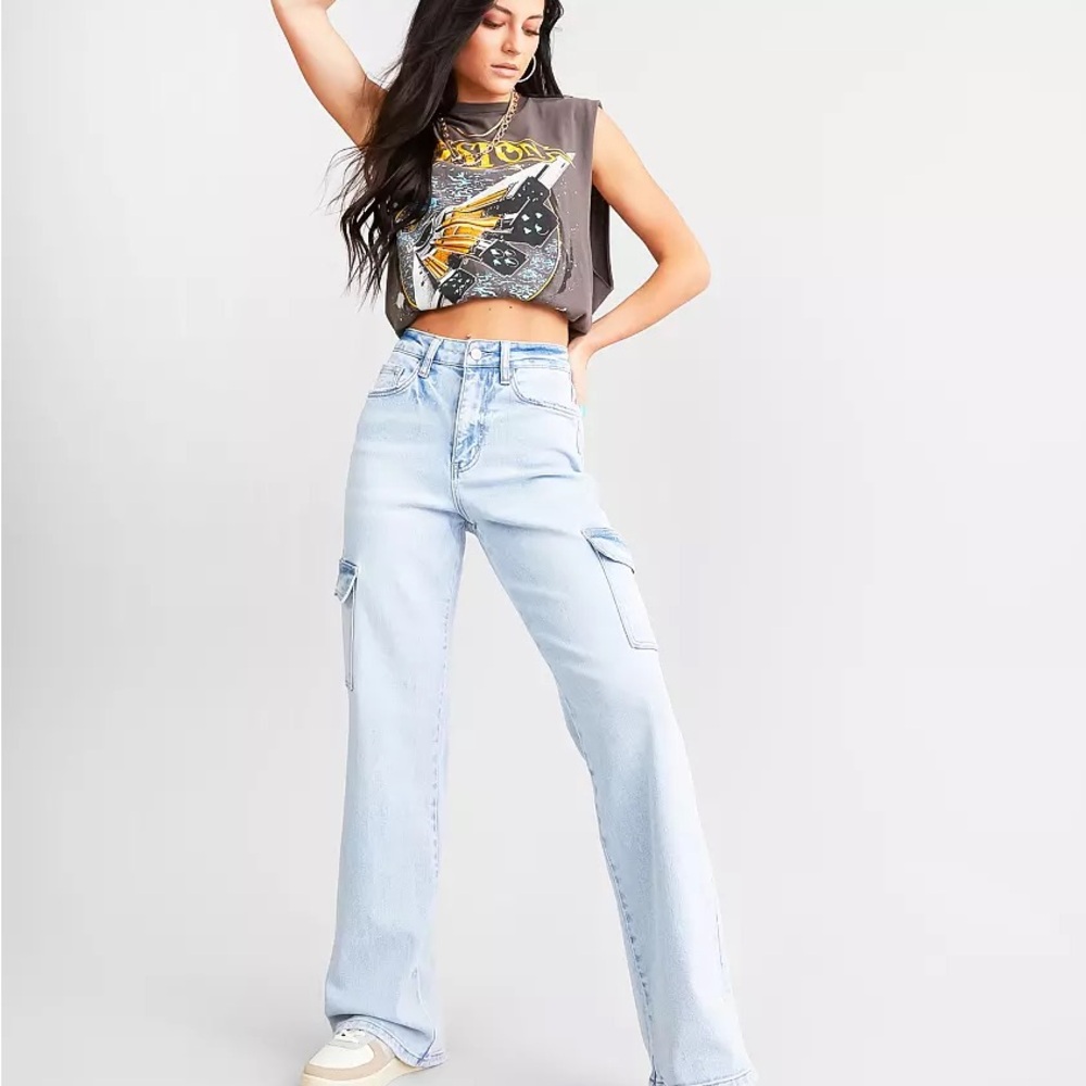 90's Vintage Straight Stretch Cargo Jean